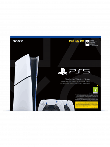 Játékkonzol PlayStation 5 (Slim) 1 TB – Fehér (Digital Edition) + 2x DualSense fehér (sérült csomagolás) (PS5)