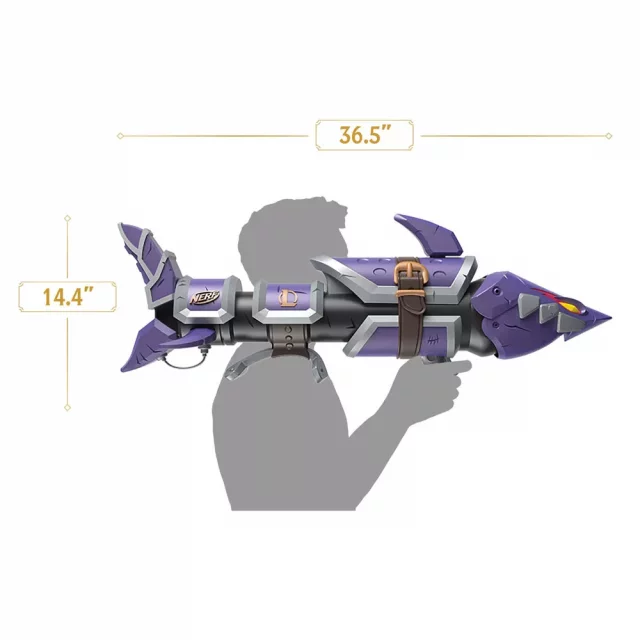 Replika zbraně League of Legends - Jinx Fishbones Blaster 93 cm (NERF)