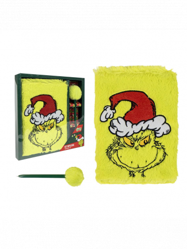 Ajándék szett Grinch - Grinch Plush (jegyzetfüzet, toll)