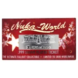 Sběratelská plaketka Fallout - Nuka World Ticket (postříbřená)