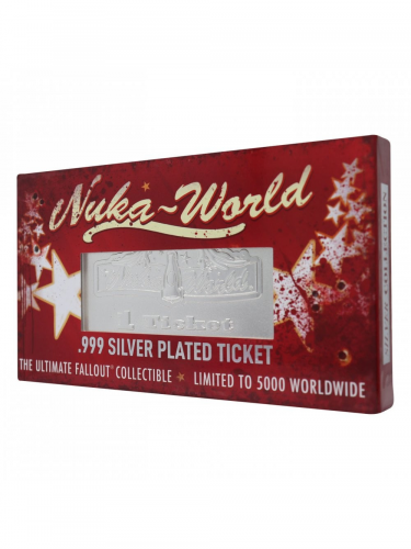 Gyűjtői plakett Fallout - Nuka World Ticket (ezüstözött)