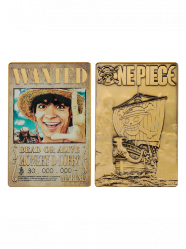 Gyűjtői plakett One Piece - Luffy Wanted Poster (Netflix)