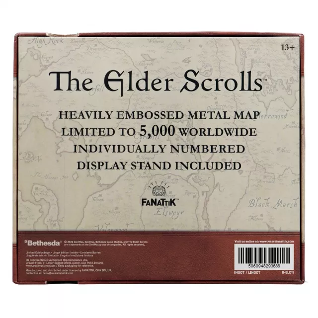 Fém térképreplika The Elder Scrolls - The Empire of Tamriel - Limitált darabszámban