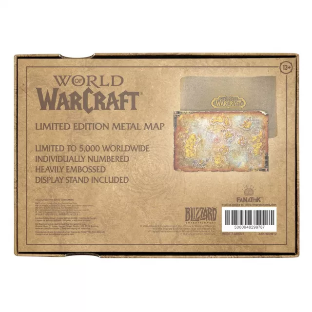 Fém térkép replika World of Warcraft - Azeroth Limited Edition - Limitált darabszámban