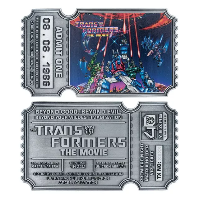 Gyűjtői mozijegy Transformers - Admit One (40th Anniversary) - Limitált darabszámban
