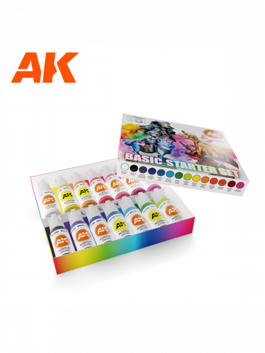 Festékkészlet AK - Basic starter set (14 colors)