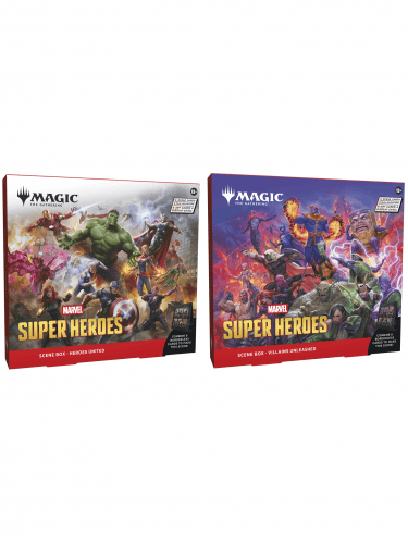 Akciós csomag Magic: The Gathering Marvel Super Heroes - Villains Unleashed Scene Box + Heroes United Scene Box