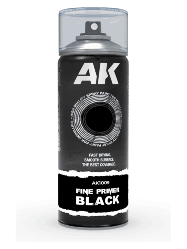 AK Fine Primer Black Spray - alapozó festék, fekete (spray)