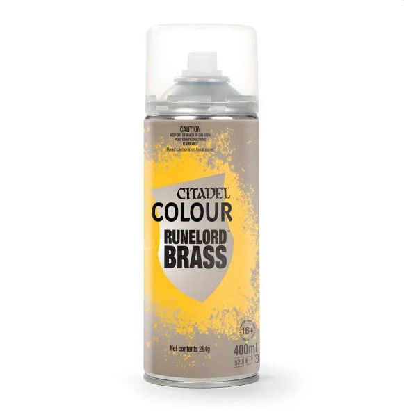 Spray Warhammer Colour Runelord Brass - základní barva, hnědá (sprej)