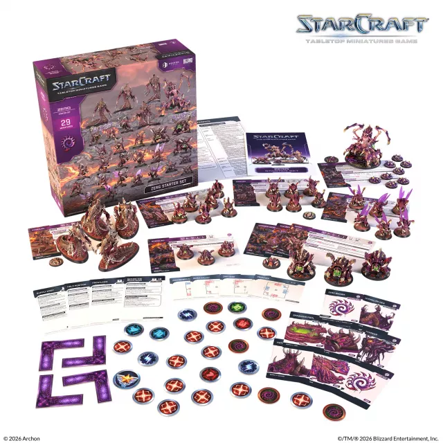 Figurás játék StarCraft - Tabletop Miniature Game - Zerg Starter Set - Kalandos társasjáték