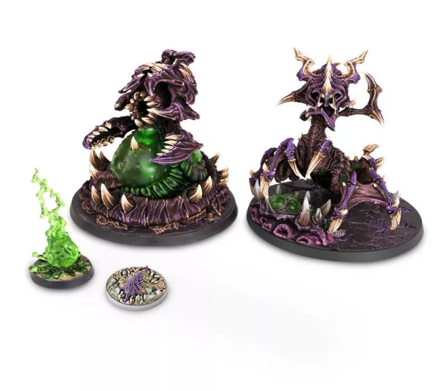 Figura játék StarCraft - Tabletop Miniature Game - Zerg - Zagara & Bile Launcher (3 figura) - Asztali játék