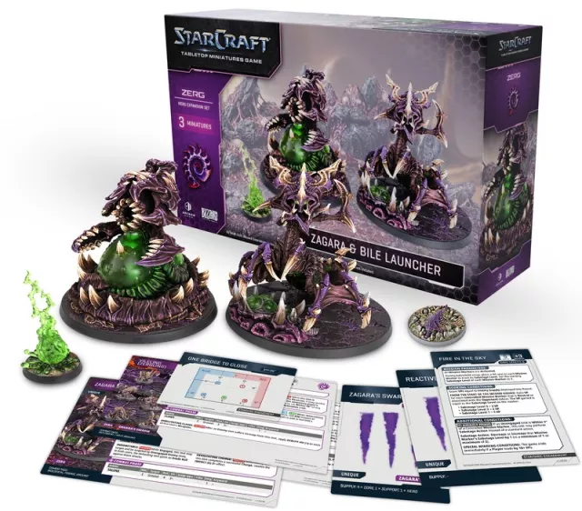 Figura játék StarCraft - Tabletop Miniature Game - Zerg - Zagara & Bile Launcher (3 figura) - Kalandos társasjáték