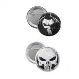 Marvel – Punisher ajándékcsomag (póló, kitűzők, felvarrók, zoknik) (XL-es méret) - Tapasz