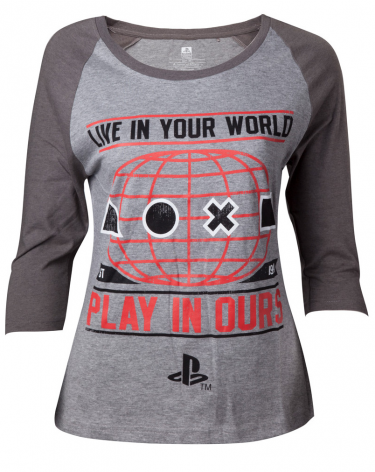 Női póló Playstation - Live In Your World Raglan