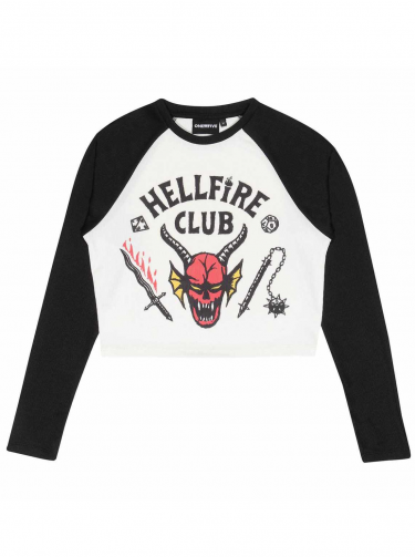 Női póló Stranger Things - Hellfire Club Crop Top Raglan