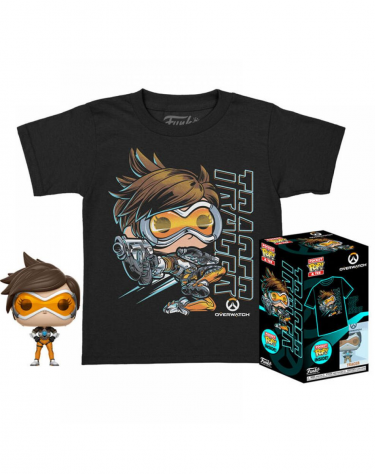 Gyerek póló Overwatch - Tracer + figura Funko Pocket POP!