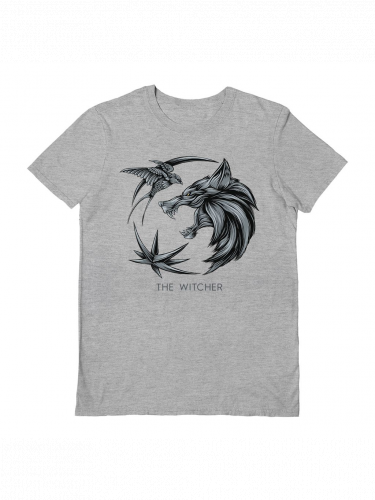 Póló Thw Witcher - Wolf Logo Grey