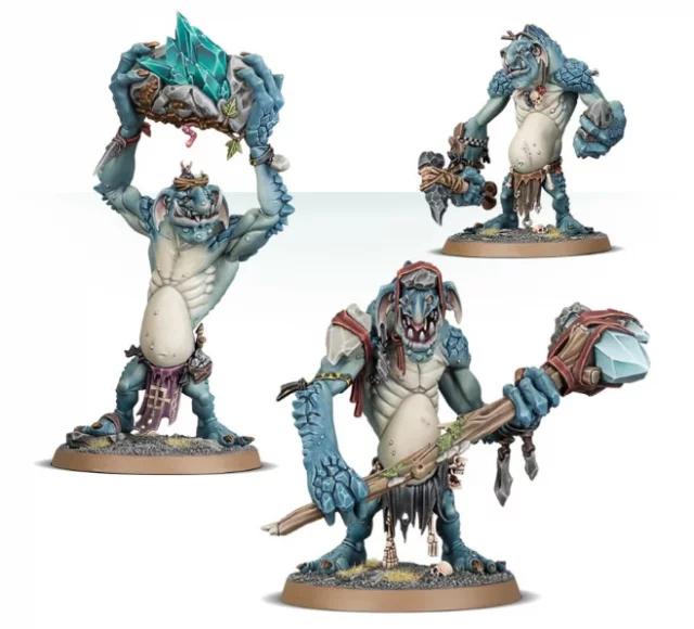 W-AOS: Gloomspite Gitz Rockgut Troggoths (3 figurky) (poškozený obal)