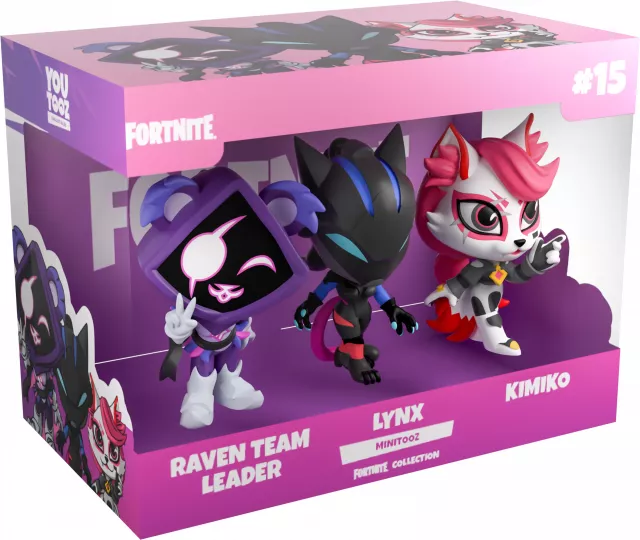 Figura Fortnite - Raven Team Leader, Lynx and Kimiko (3-pack mini) (Youtooz Mini Fortnite 15) - Akciófigurák, amelyekkel játszani lehet