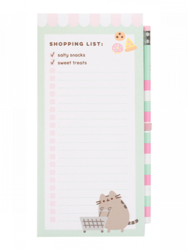 Jegyzetfüzet mágnessel Pusheen - Shopping List (+ ceruza)