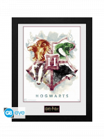Bekeretezett poszter Harry Potter - Hogwarts Water Colour